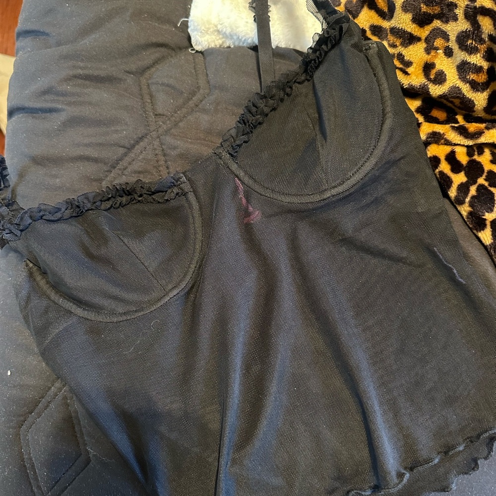 Black Mesh Women's Top
